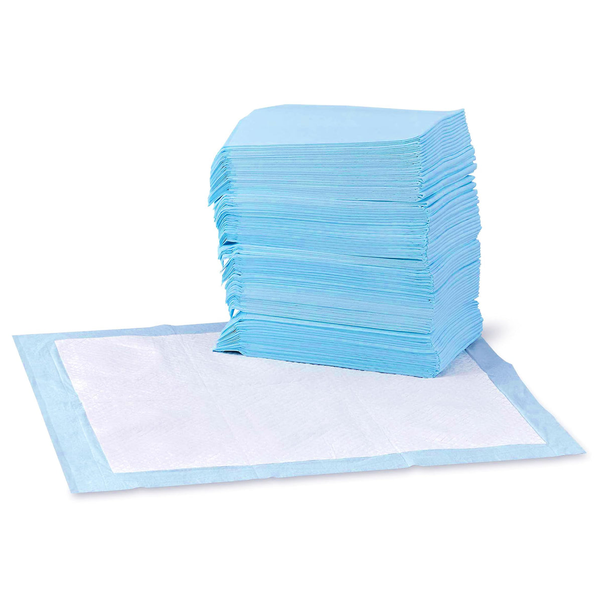 Amazon Basics Puppy Training Pads, 5-Layer Leakproof Design, Quick-Dry Surface, Regular 56 x 56 cm, Pack of 50, Blue