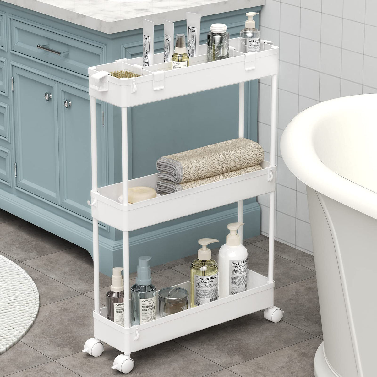 SPACELEAD Slim 3-Tier Rolling Storage Cart product image