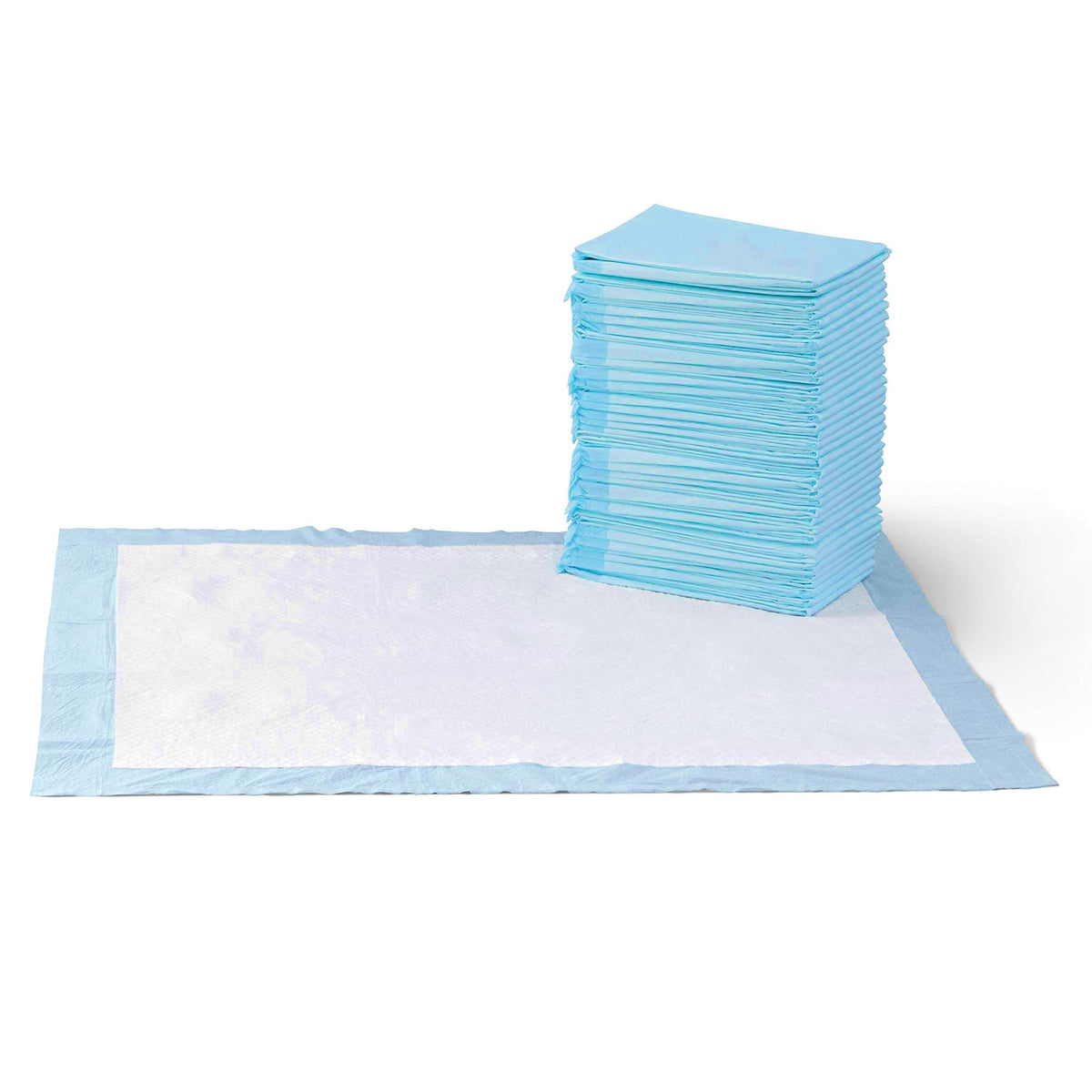 Amazon Basics Puppy Training Pads, 5-Layer Leakproof Design, Quick-Dry Surface, Regular 56 x 56 cm, Pack of 50, Blue