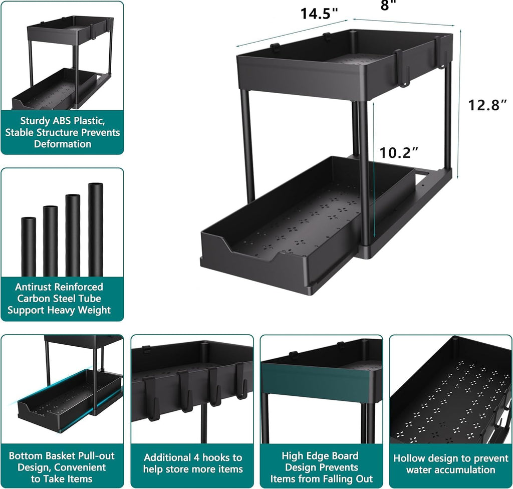 Sliding 2-Tier Under-Sink Organizer — 2-Pack product image 6
