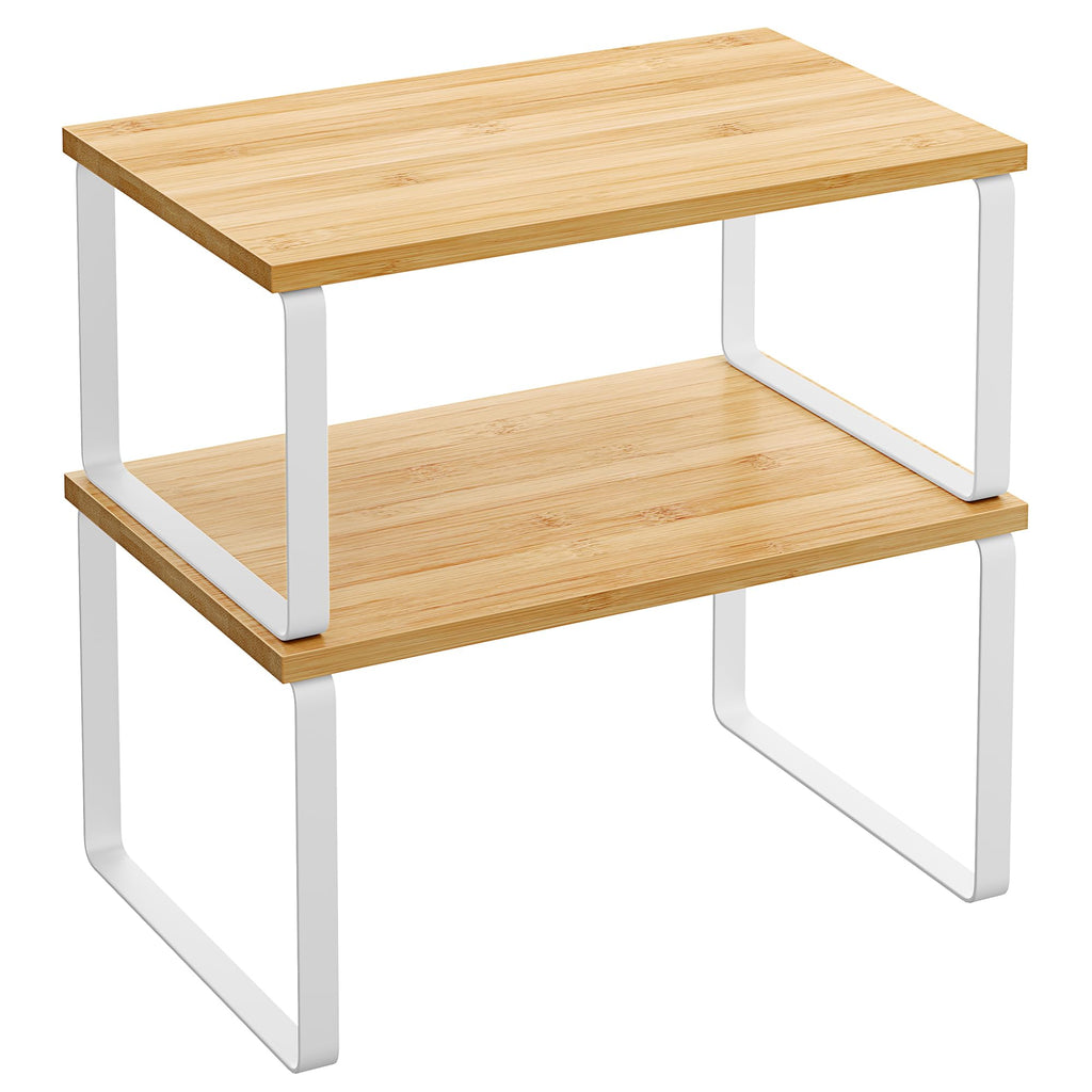 SONGMICS Stackable Cabinet Organizer Shelves — Set of 2 product image