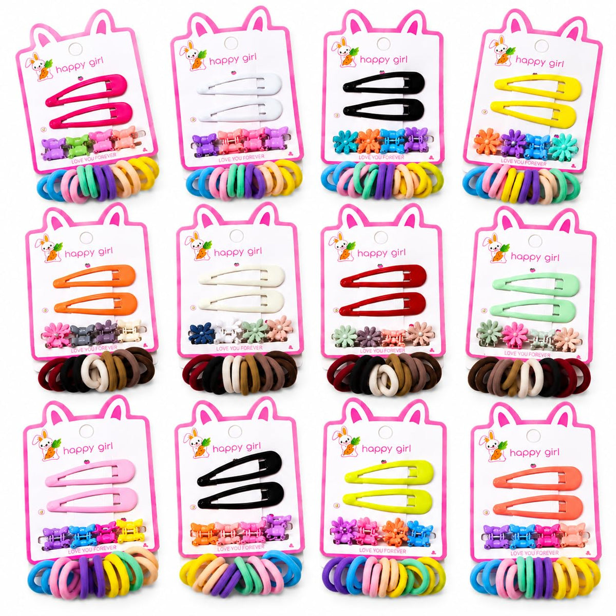Samyak Kids Hair Clips Set - Mini Clips | Multi Design Cute Bow Clips For Navratri Kanjak Gifts 12 Combo Set