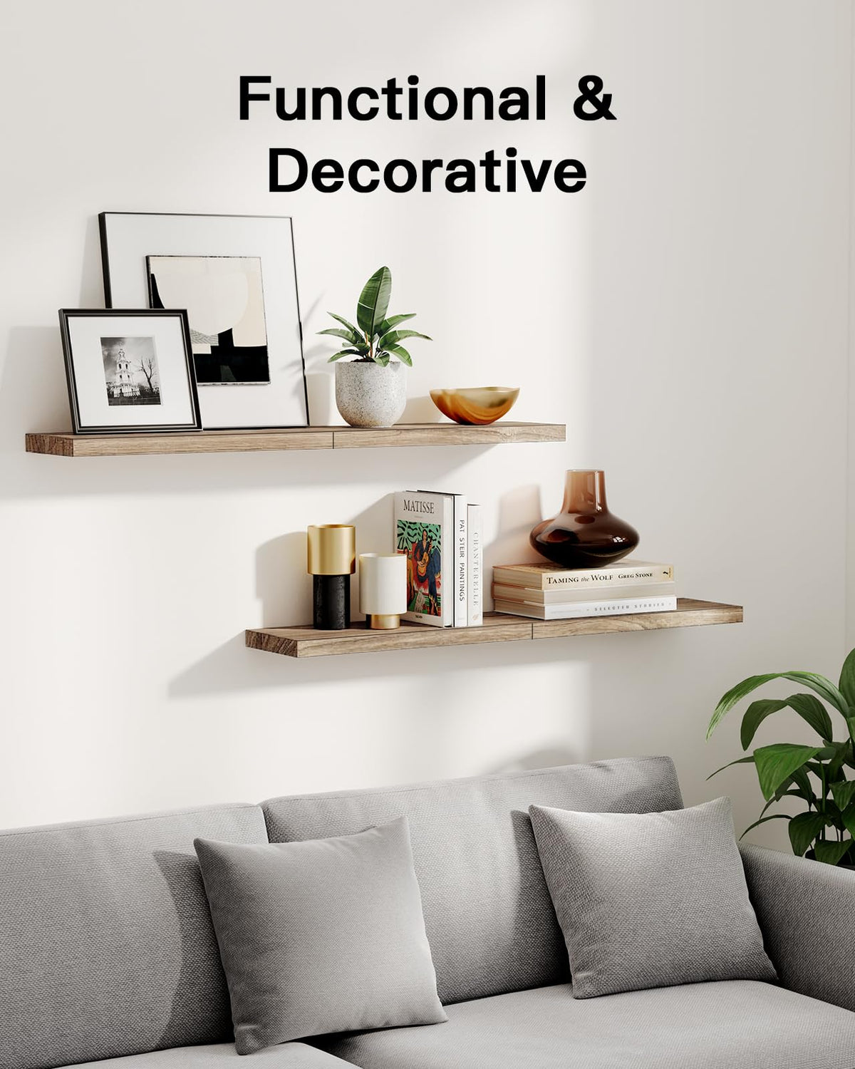 AMADA Natural Wood Floating Shelves — Set of 4 product image 3