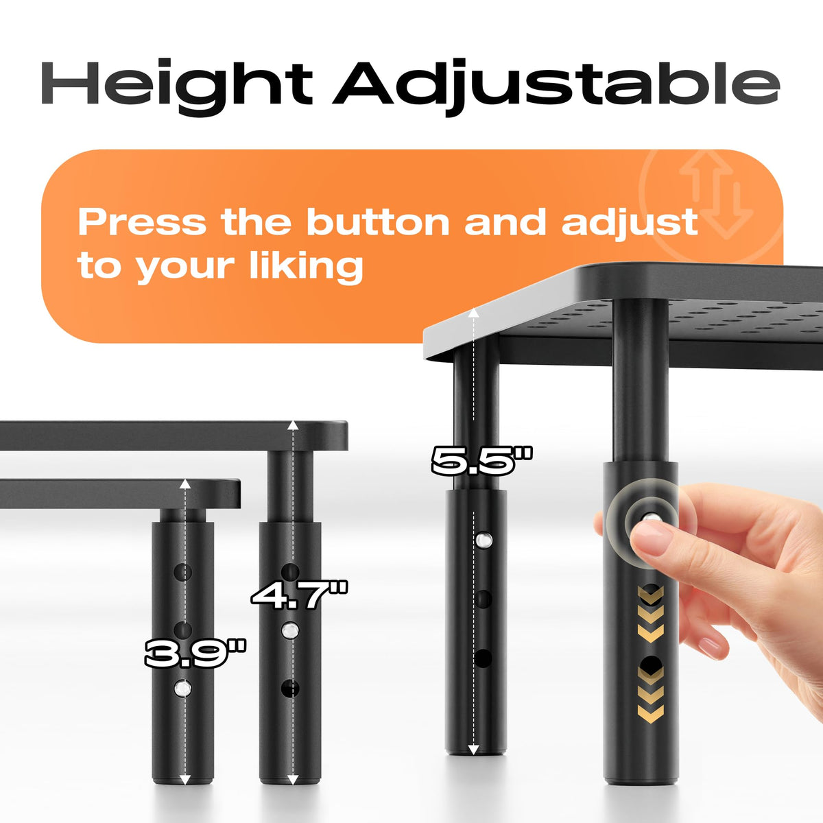 Adjustable 3-Height Monitor Stand Riser product image 2