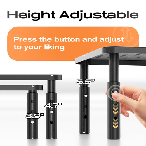 Adjustable 3-Height Monitor Stand Riser