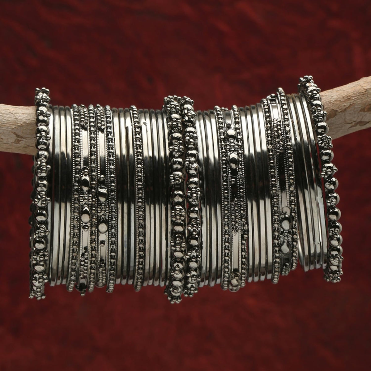 Shining Diva Fashion Set of 40 Bangles Set for Women | Oxidised Silver Plated Celebrity Inspired Jewellery | Latest Stylish Traditional Bangle for Girls and Women