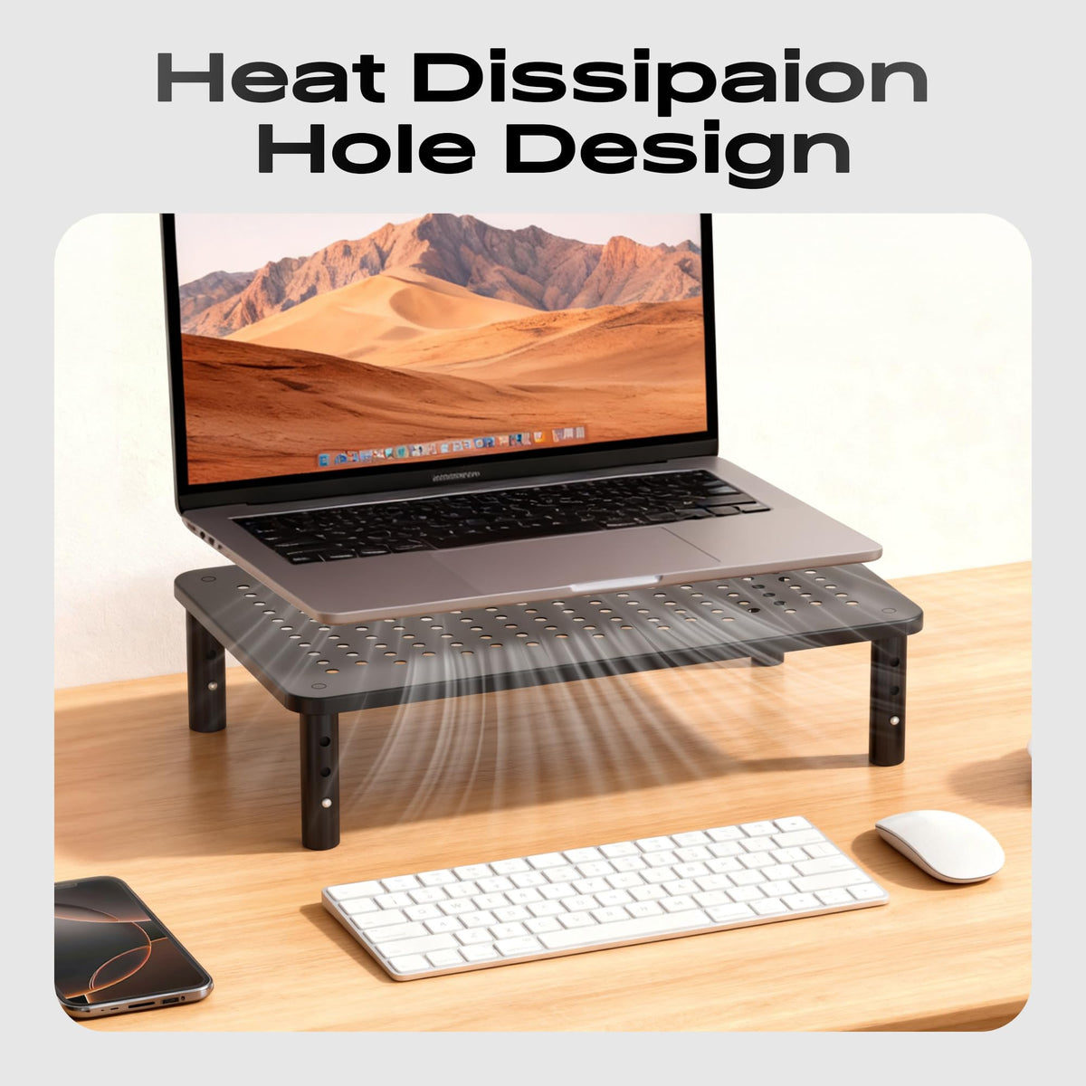 Adjustable 3-Height Monitor Stand Riser product image 5