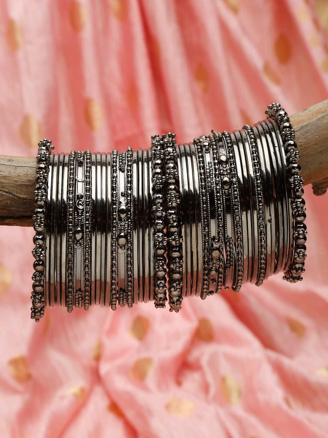 Shining Diva Fashion Set of 40 Bangles Set for Women | Oxidised Silver Plated Celebrity Inspired Jewellery | Latest Stylish Traditional Bangle for Girls and Women