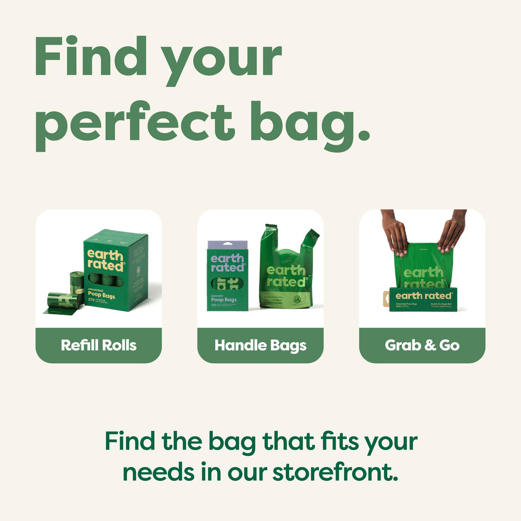 Earth Rated Dog Poo Bags, Guaranteed Leak Proof and Extra Thick Waste Bag Refill Rolls For Dogs, Lavender Scented, 270 Count
