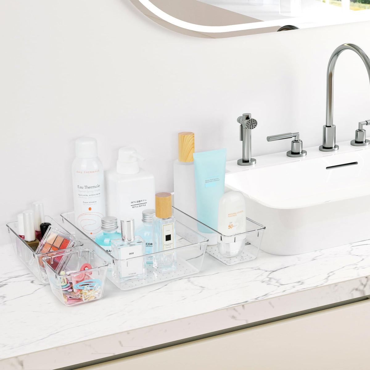 Vtopmart 25-Piece Clear Drawer Organizer Set product image 2