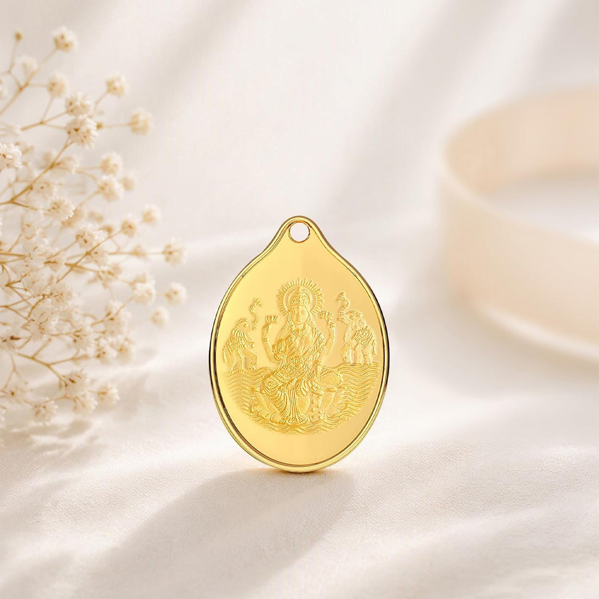 Malabar Gold & Diamonds 24K (999) Gold Coin Pendant 2 grams |Gold Coin cum Pendant for Birthday, Wedding, Akshaya Tritiya & Festive Gift, Goddess Laxmi Impression