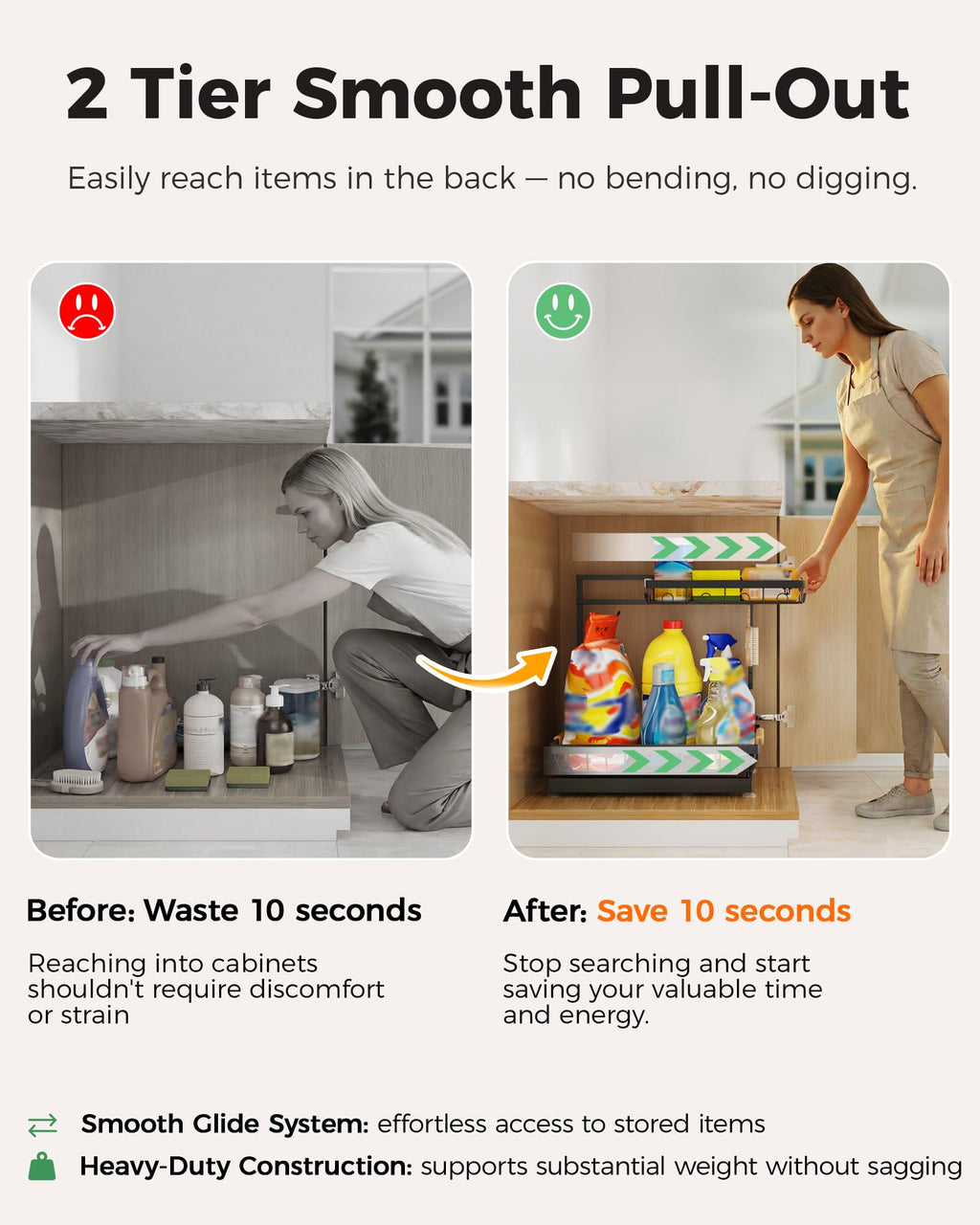 Sevenblue Adjustable 2-Tier Under-Sink Organizer — 2-Pack product image 4