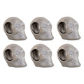 DII Halloween Napkin Rings Novelty Tabletop Décor Set, 3.25x2.25x3, Silver Skull, 6 Piece