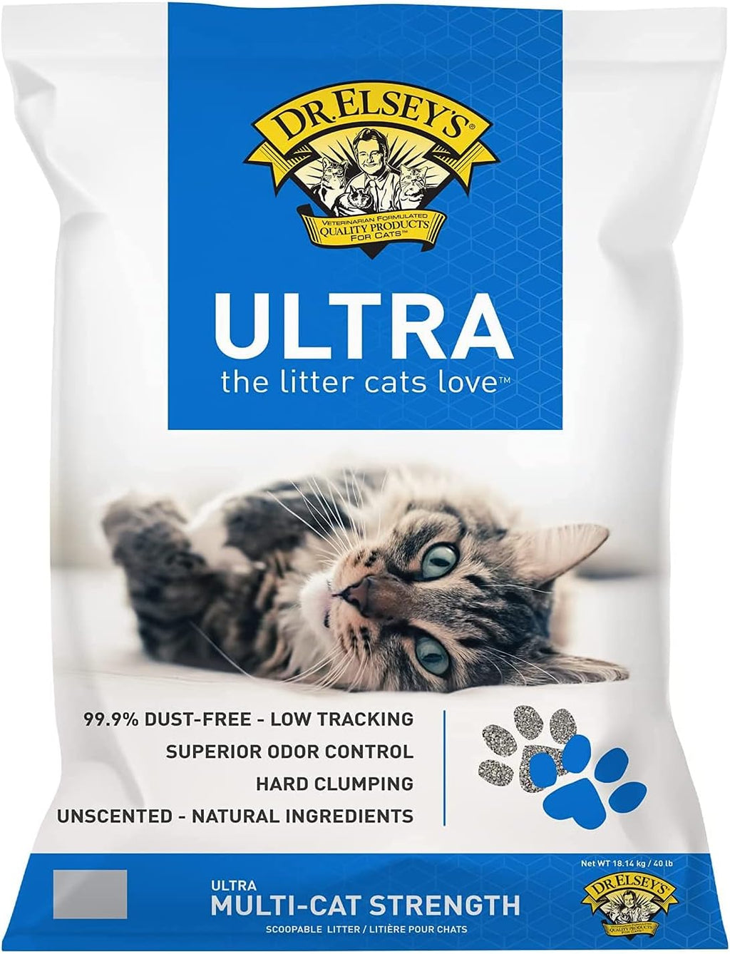 Dr. Elsey's Ultra UnScented Clumping Clay Cat Litter 40 lb. Bag