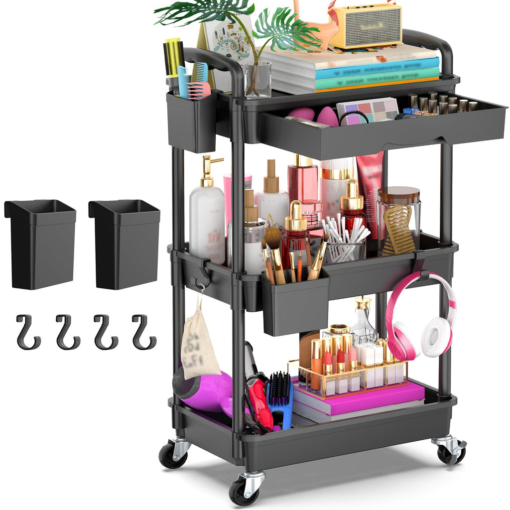 Goovilla 3-Tier Rolling Utility Cart with Drawer product image