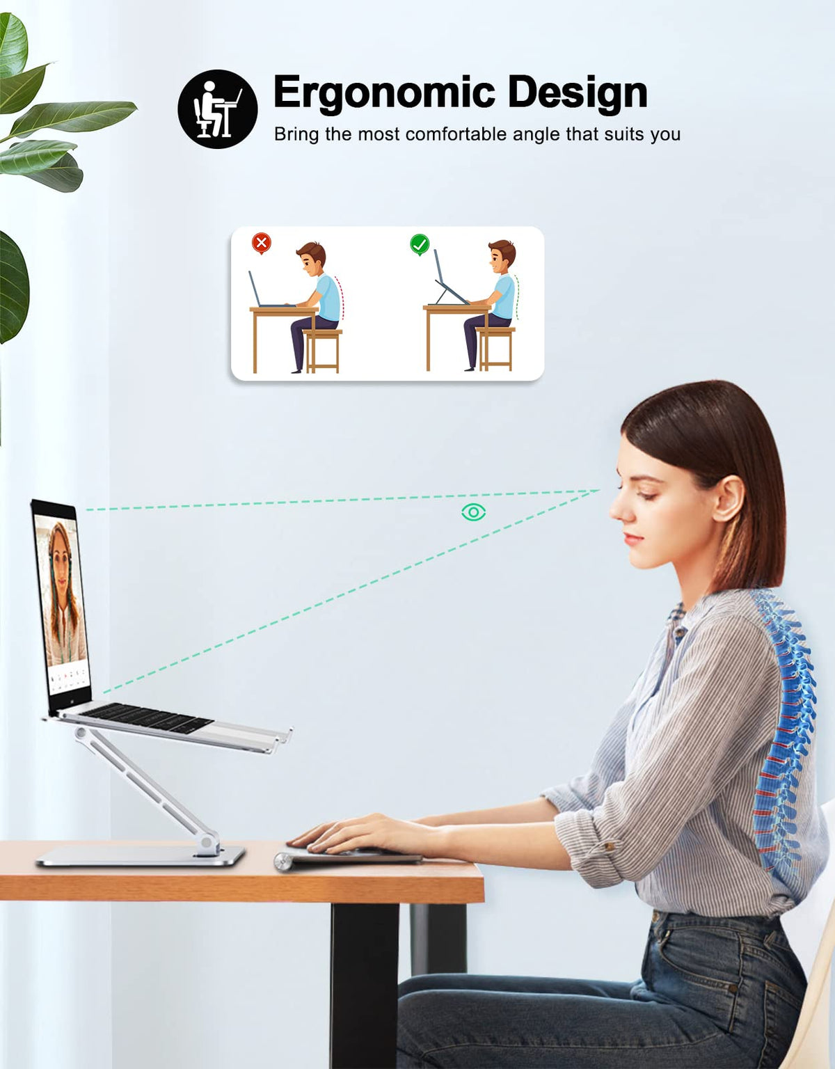 Zewwen Adjustable Foldable Aluminum Laptop Stand product image 2