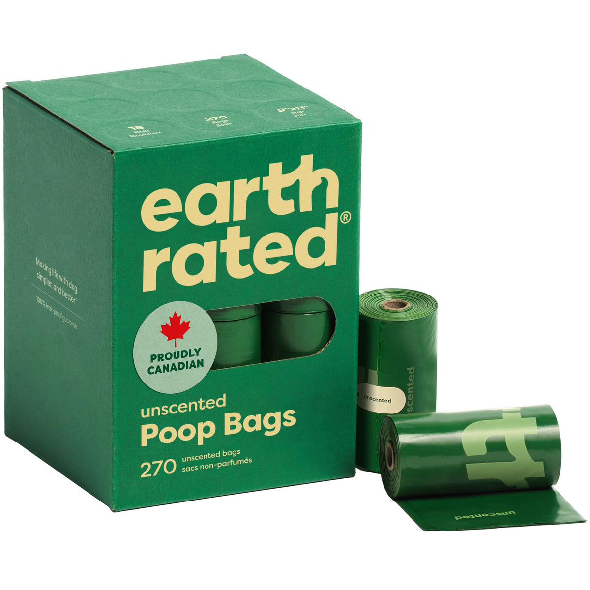 Earth Rated Dog Poo Bags, Guaranteed Leak Proof and Extra Thick Waste Bag Refill Rolls For Dogs, Lavender Scented, 270 Count
