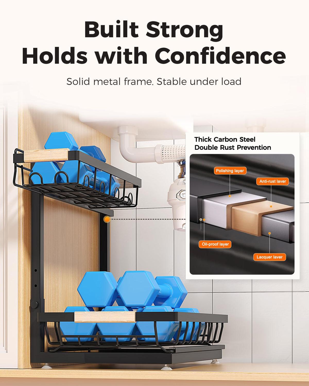 Sevenblue Adjustable 2-Tier Under-Sink Organizer — 2-Pack product image 6