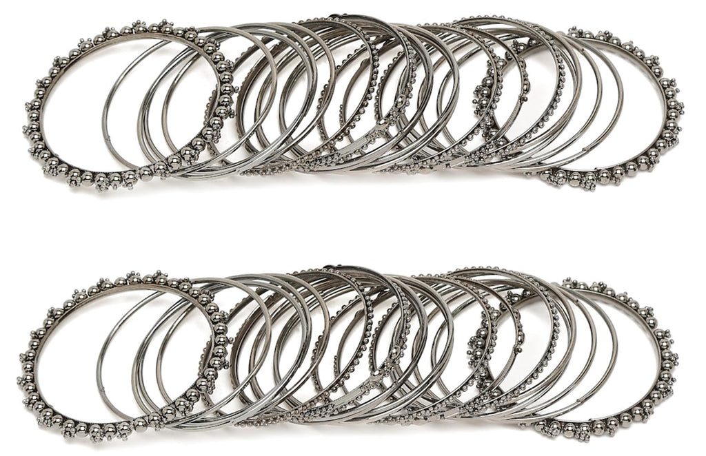 Shining Diva Fashion Set of 40 Bangles Set for Women | Oxidised Silver Plated Celebrity Inspired Jewellery | Latest Stylish Traditional Bangle for Girls and Women