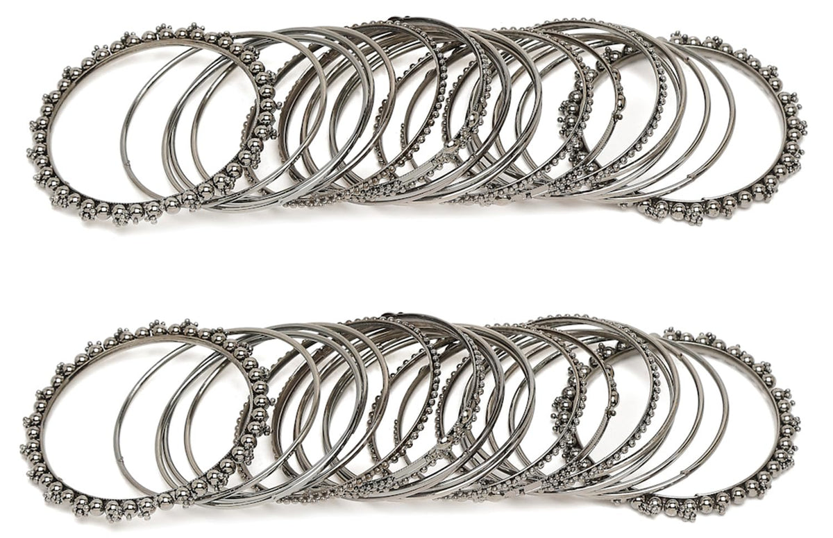 Shining Diva Fashion Set of 40 Bangles Set for Women | Oxidised Silver Plated Celebrity Inspired Jewellery | Latest Stylish Traditional Bangle for Girls and Women