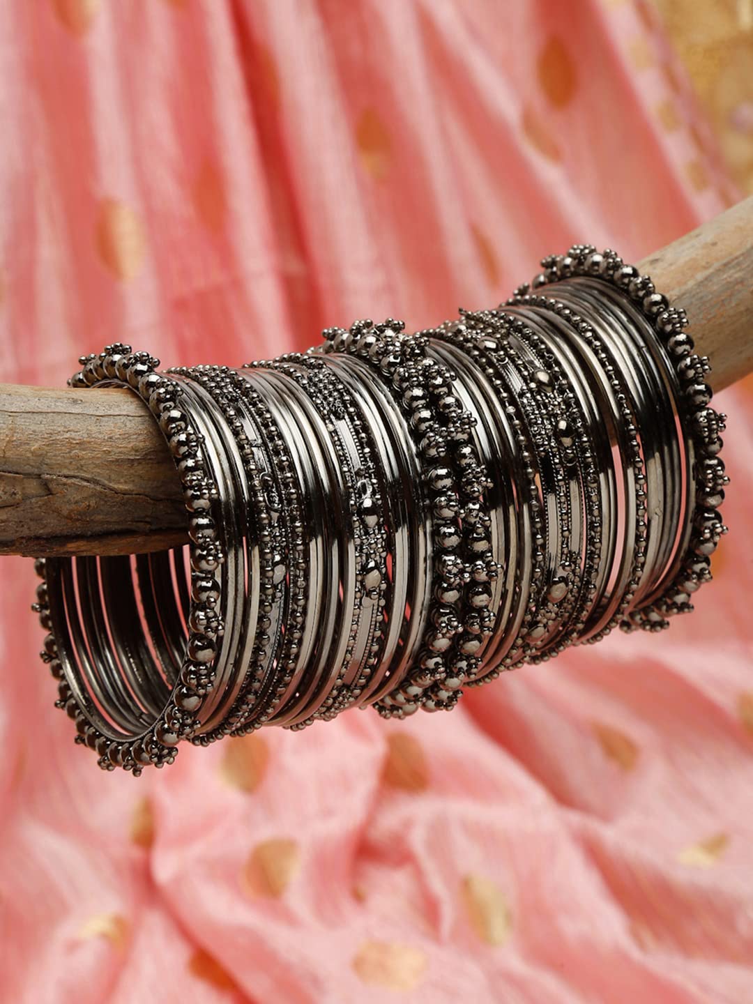 Shining Diva Fashion Set of 40 Bangles Set for Women | Oxidised Silver Plated Celebrity Inspired Jewellery | Latest Stylish Traditional Bangle for Girls and Women