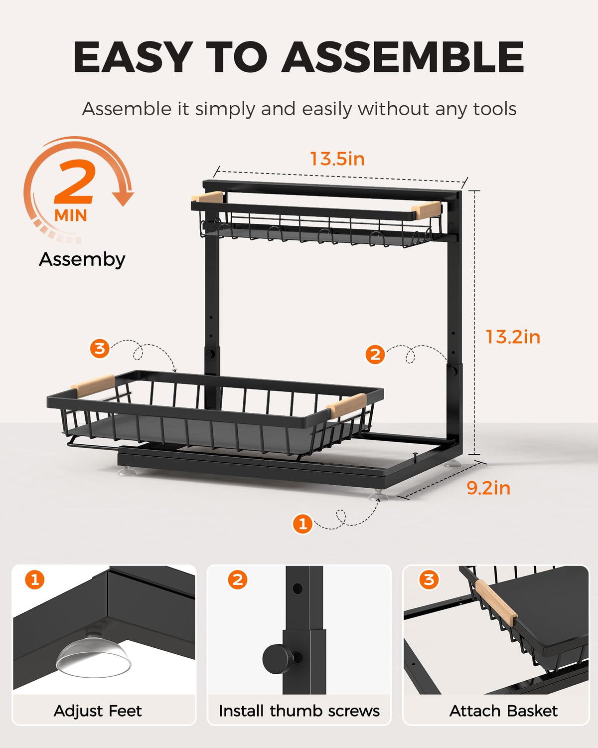 Sevenblue Adjustable 2-Tier Under-Sink Organizer — 2-Pack product image 9