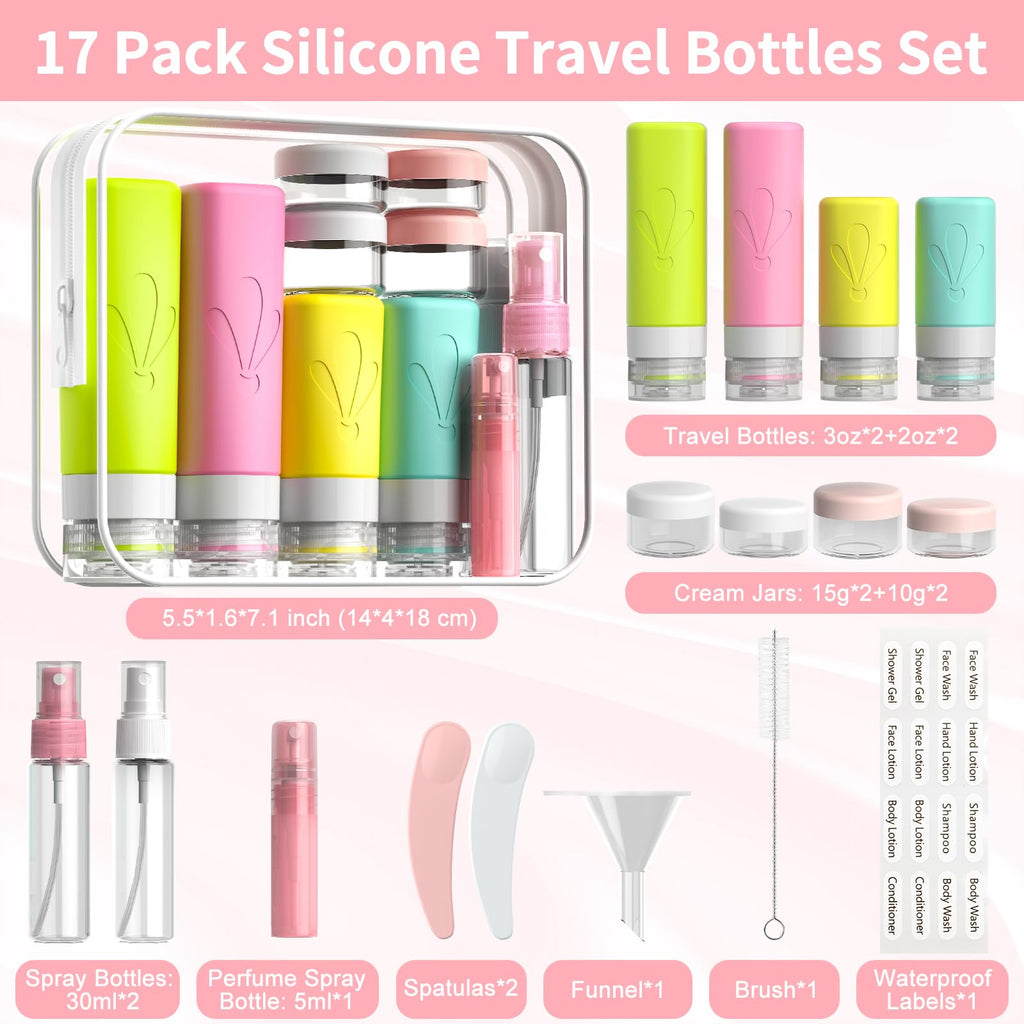 17-Piece Travel Toiletry Bottle Set
