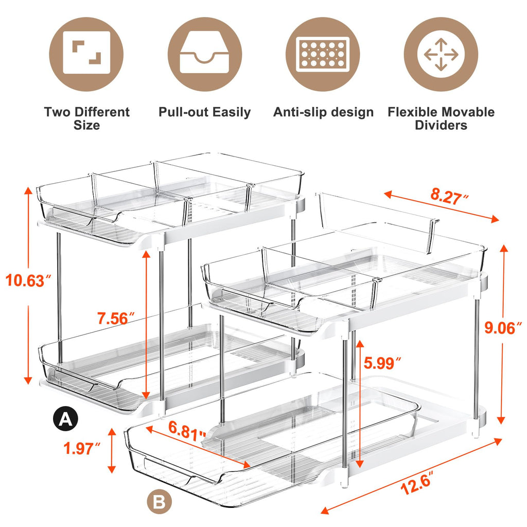 Delamu 2-Tier Under-Sink Organizers — 2-Pack product image 2