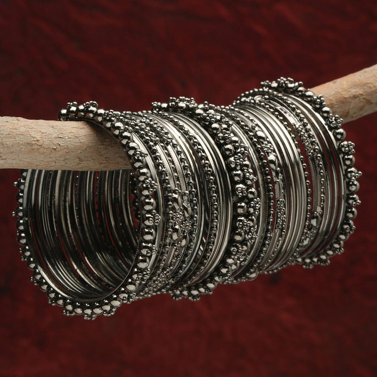 Shining Diva Fashion Set of 40 Bangles Set for Women | Oxidised Silver Plated Celebrity Inspired Jewellery | Latest Stylish Traditional Bangle for Girls and Women