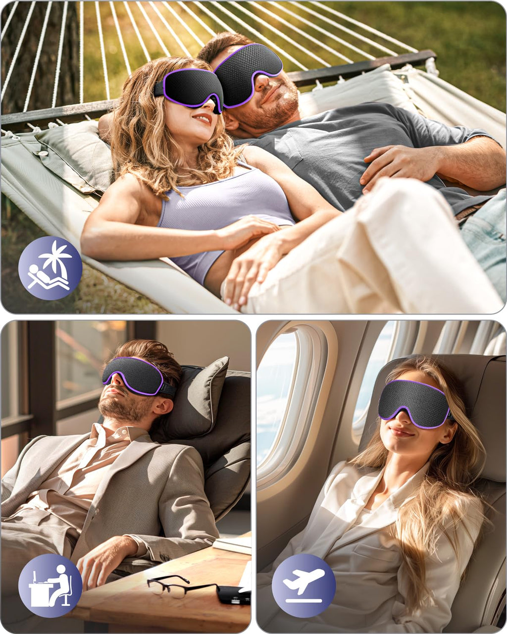 WAOAW Sleep Mask for Men Women: Blackout Eye Masks for Sleep - 3D Breathable Soft Comfortable Eye Mask for Travel - Adjustable Light Blocking Night Masks for Sleeping 🍁 All In One Marketplace Canada