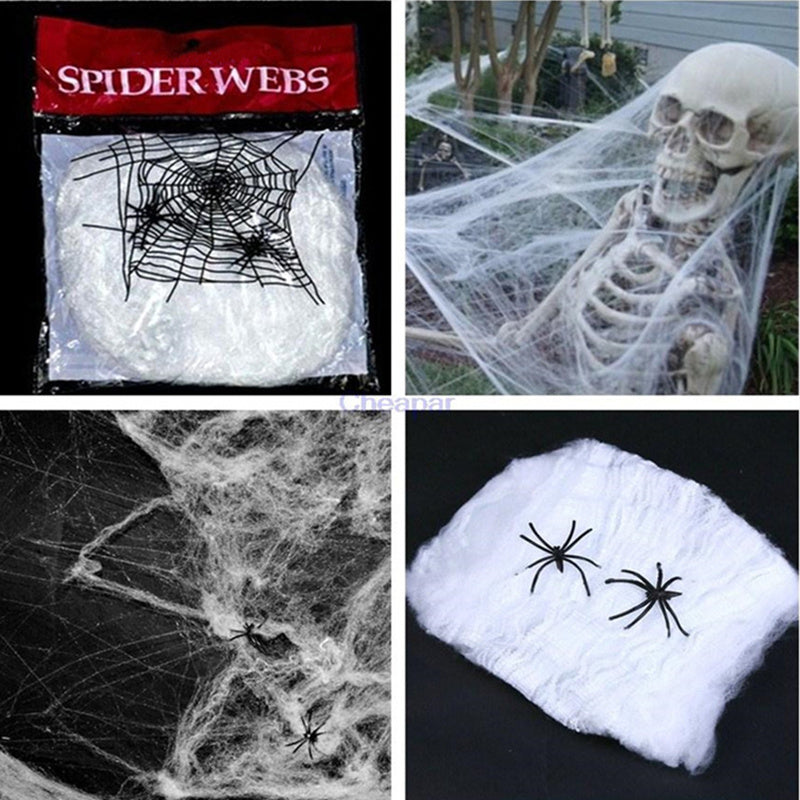 Halloween Stretchable Spider Web Decoration – Cotton Web with Mini Spiders for Indoor & Outdoor Use product image 6