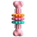 Pink bone chew toy for dogs, front view