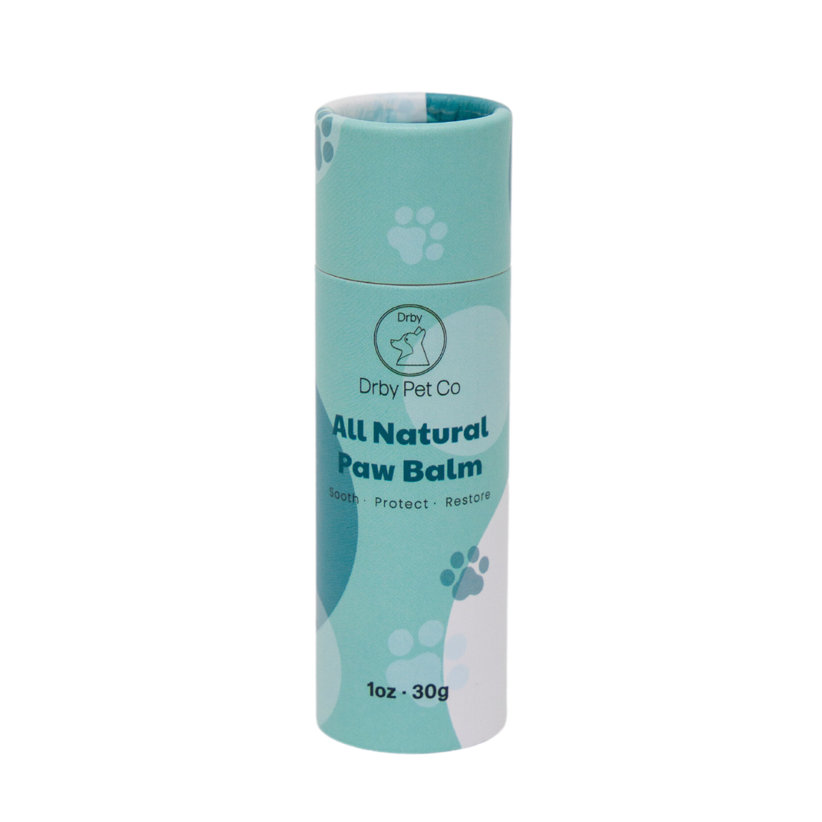 Drby all natural paw balm 1 oz tube, front