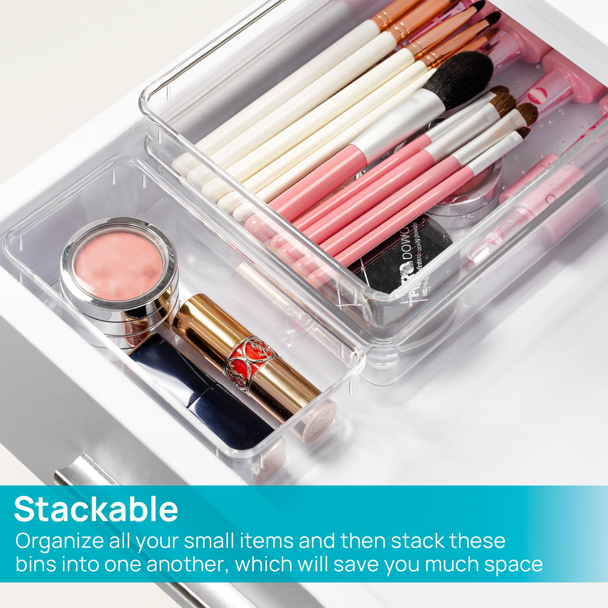 Vtopmart 25-Piece Clear Drawer Organizer Set product image 7