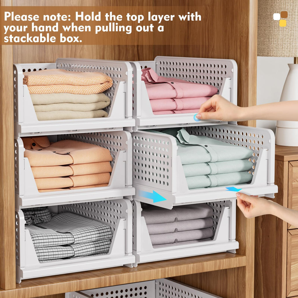 SNSLXH Foldable Stackable Closet Organizers — 5-Pack product image 6