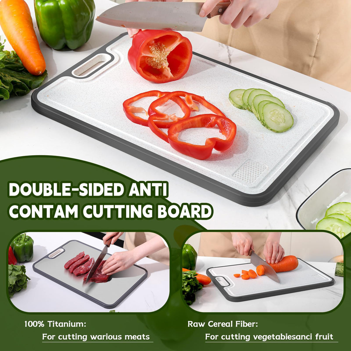 Double-Sided Titanium Cutting Board — 16 × 11 in product image 6