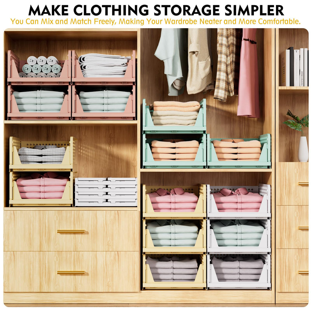 SNSLXH Foldable Stackable Closet Organizers — 5-Pack product image 4
