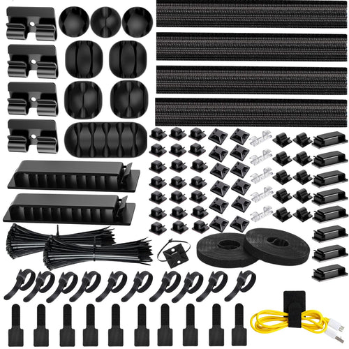 313-Piece Cable Management Kit | Desk & TV Cord Organizer