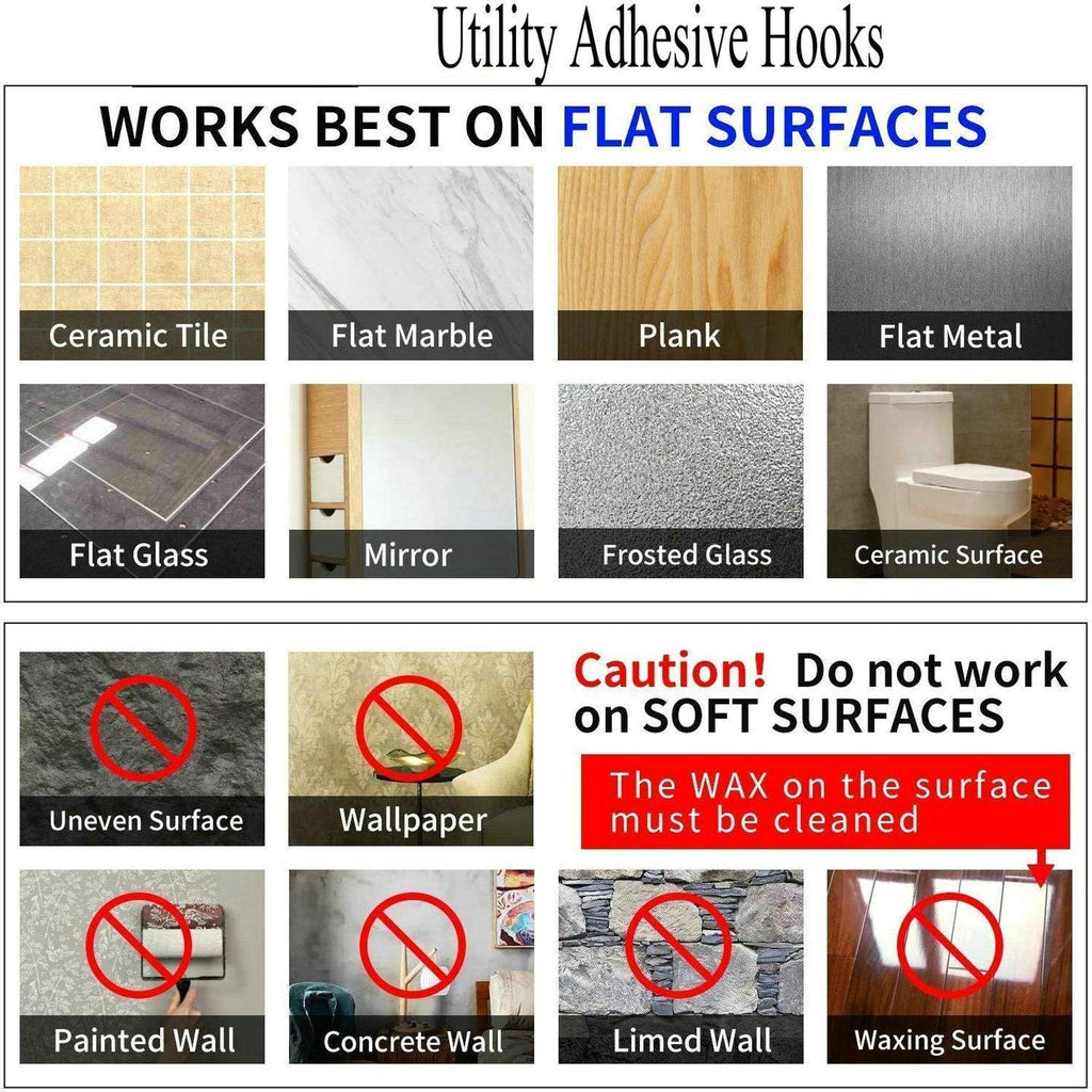 Jwxstore Heavy-Duty Clear Adhesive Wall Hooks — 24-Pack product image 5