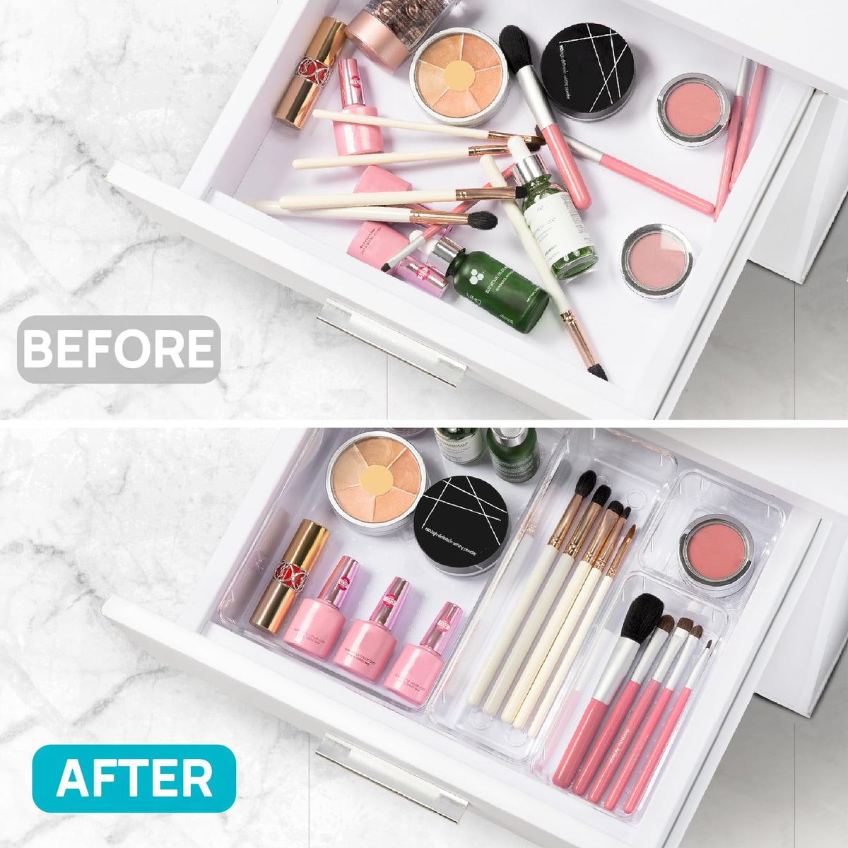 Vtopmart 25-Piece Clear Drawer Organizer Set product image 6