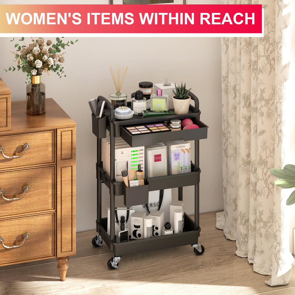 Goovilla 3-Tier Rolling Utility Cart with Drawer product image 5