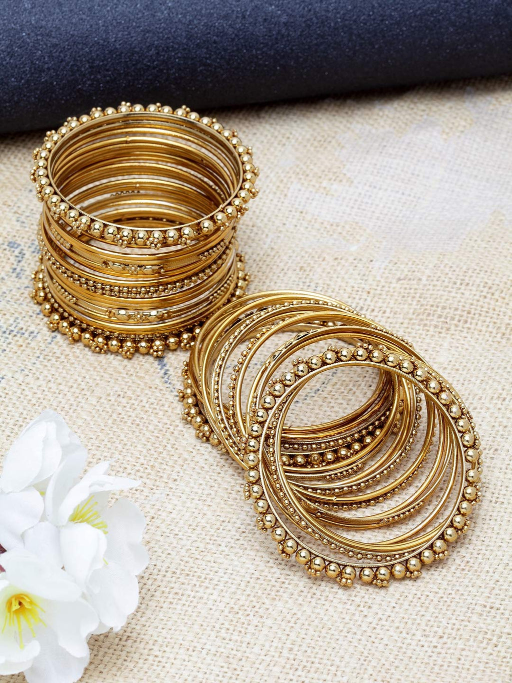 Shining Diva Fashion Set of 40 Bangles Set for Women | Oxidised Silver Plated Celebrity Inspired Jewellery | Latest Stylish Traditional Bangle for Girls and Women