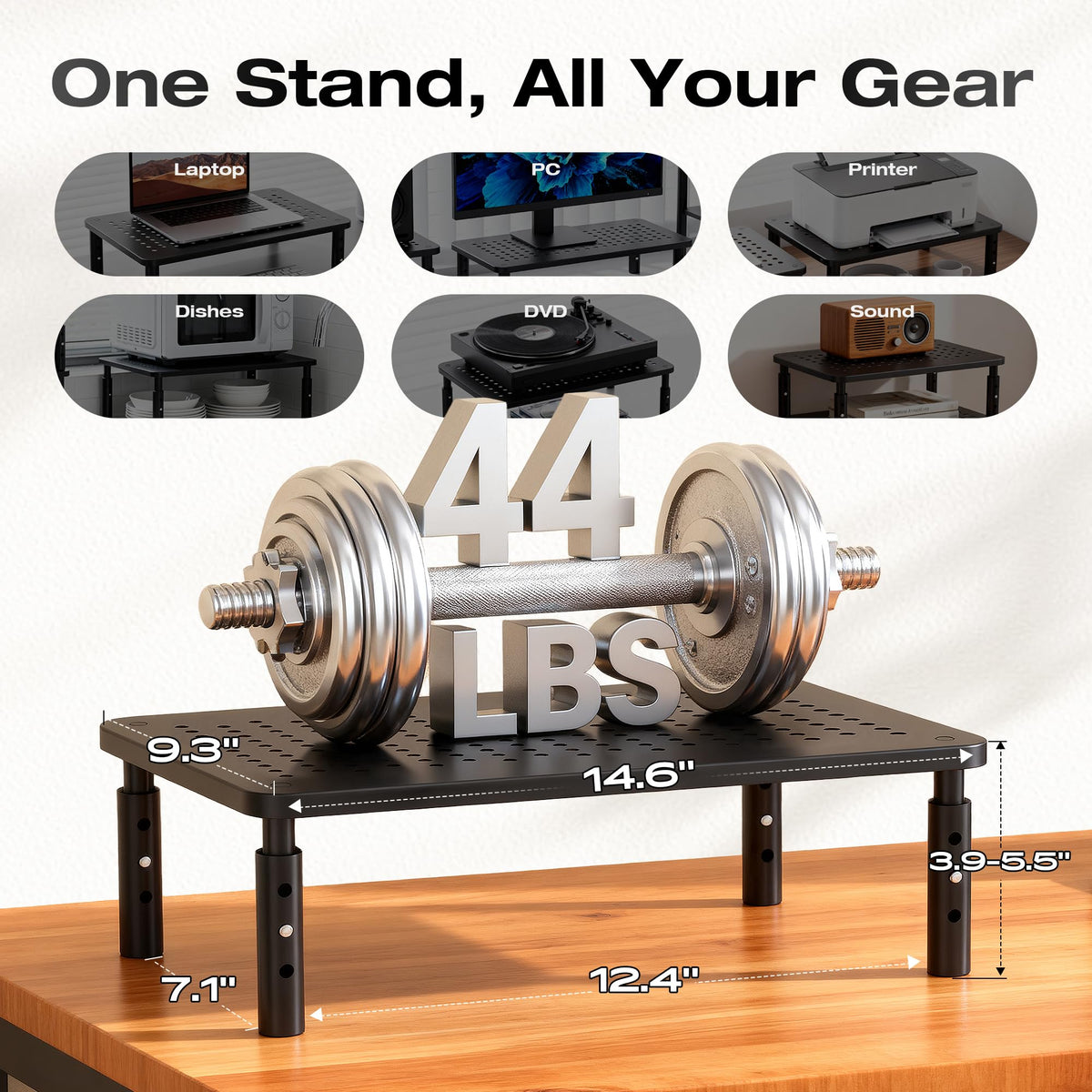 Adjustable 3-Height Monitor Stand Riser product image 3