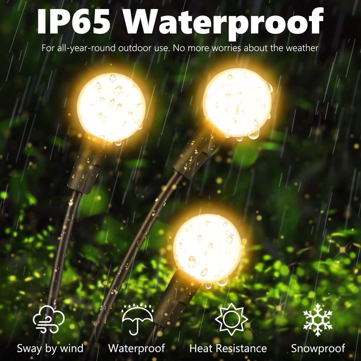 iBaycon Solar Firefly Garden Lights, 4 Pack – Warm White, Auto On/Off, IP65 Waterproof