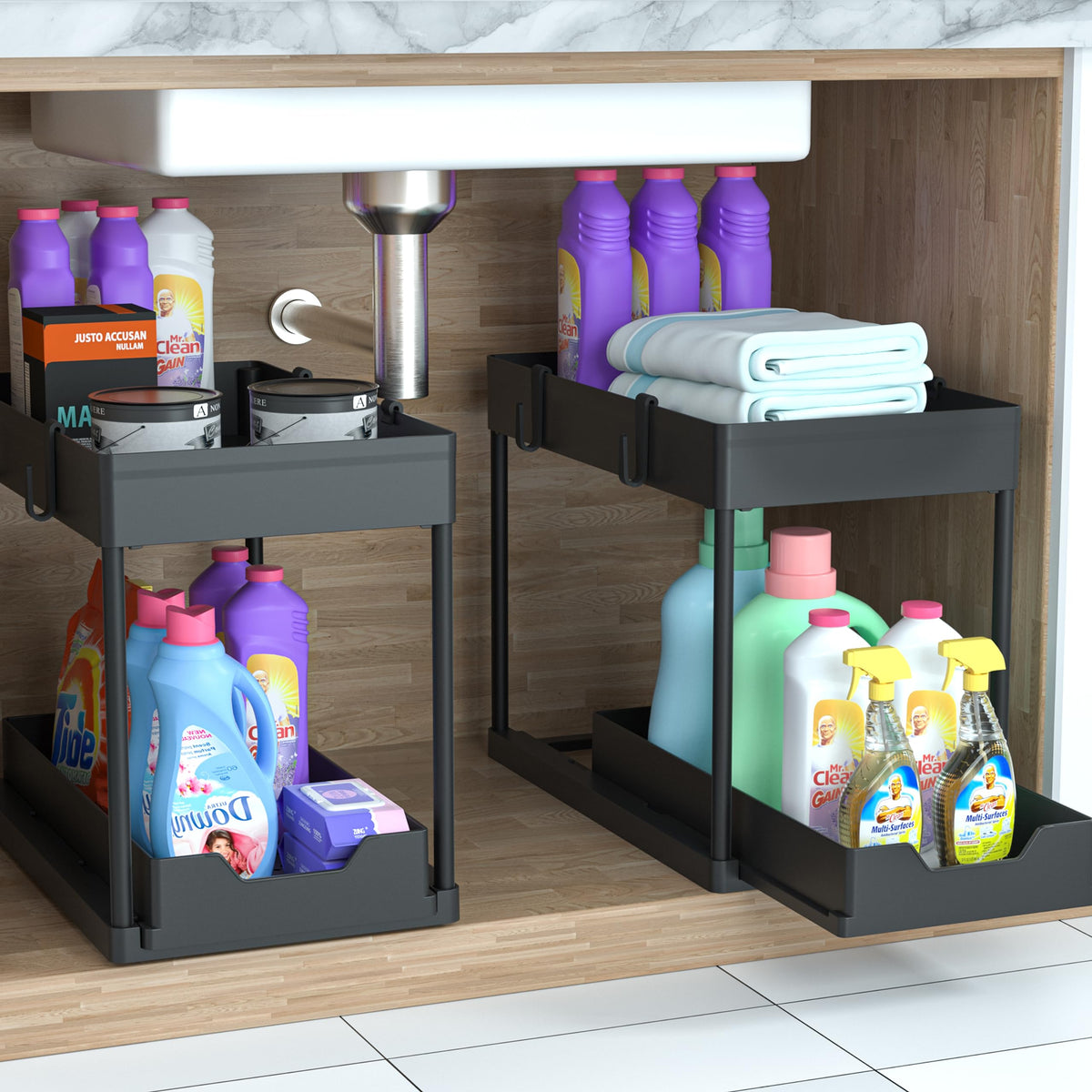 Sliding 2-Tier Under-Sink Organizer — 2-Pack product image 2