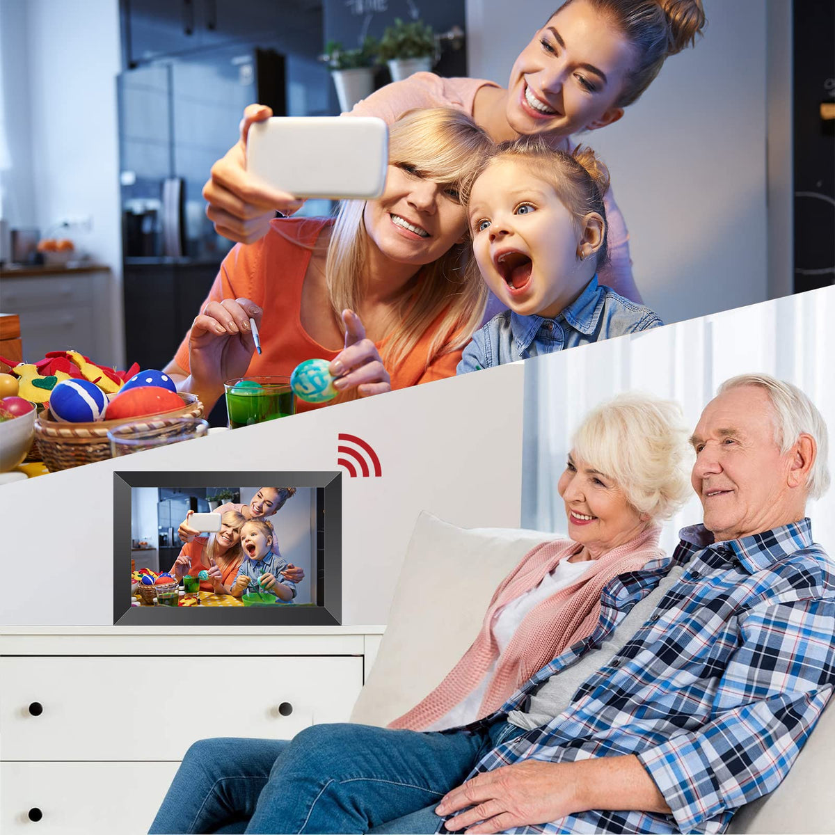 Youyu 10.1 in Frameo WiFi Digital Photo Frame – IPS Touch Screen, 32GB, Wall Mountable