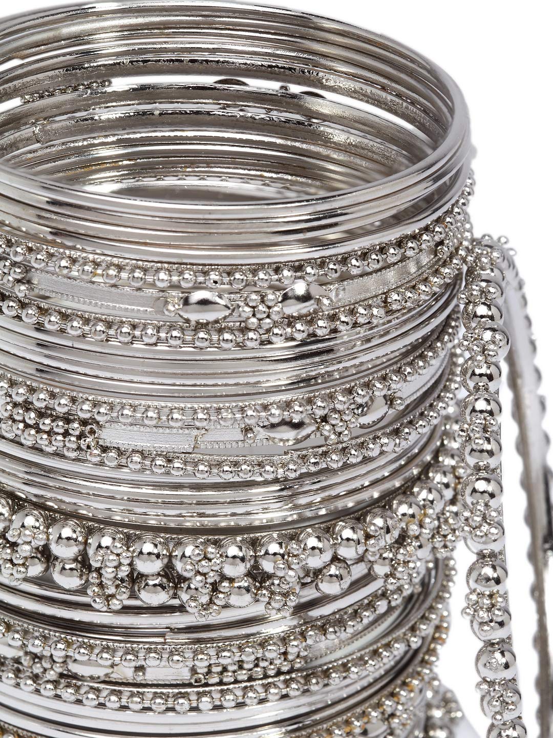 Shining Diva Fashion Set of 40 Bangles Set for Women | Oxidised Silver Plated Celebrity Inspired Jewellery | Latest Stylish Traditional Bangle for Girls and Women