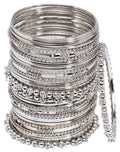 Shining Diva Fashion Set of 40 Bangles Set for Women | Oxidised Silver Plated Celebrity Inspired Jewellery | Latest Stylish Traditional Bangle for Girls and Women