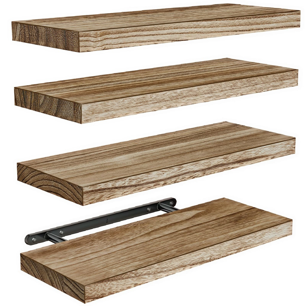 AMADA Natural Wood Floating Shelves — Set of 4 product image