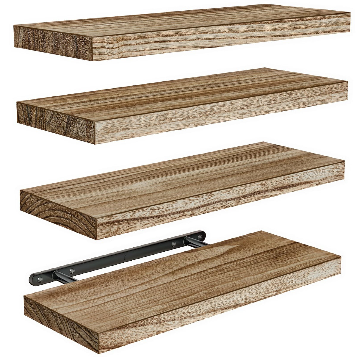 AMADA Natural Wood Floating Shelves — Set of 4 product image